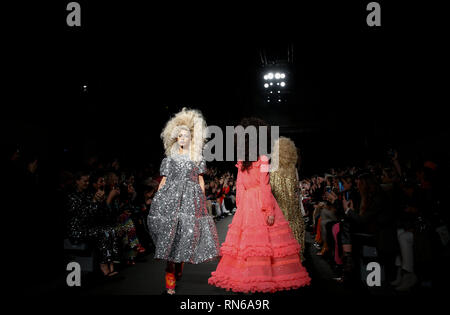 London, UK. 17th Feb, 2019. Models walk the runway at the Ashish show during the London Fashion Week 2019 in London, UK, on Feb. 17, 2019. Credit: Han Yan/Xinhua/Alamy Live News Stock Photo