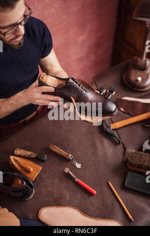 Italian designer preparing trend, close up photo Stock Photo
