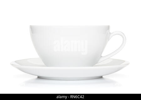 White coffee cup, isolated on the white background, clipping path included. Stock Photo