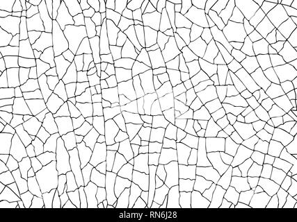 Natural cracked texture isolated on white background. Seamless pattern Grunge craquelure ceramics effect Old vintage style Stock Vector