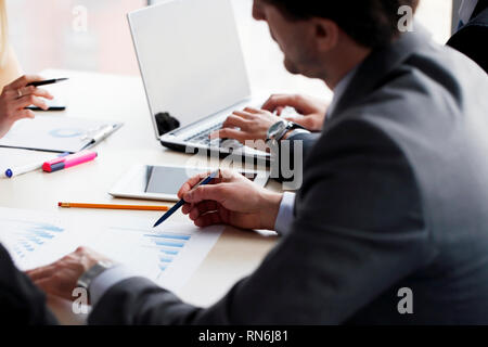 Business people working together with financial reports Stock Photo