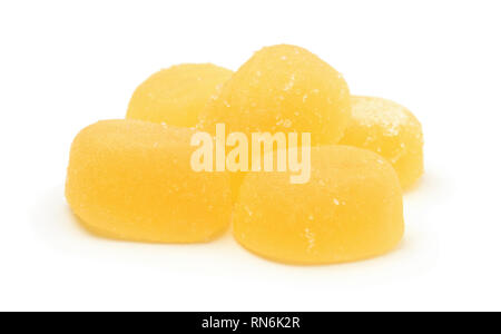 Delicious yellow marmalade isolated on white background Stock Photo