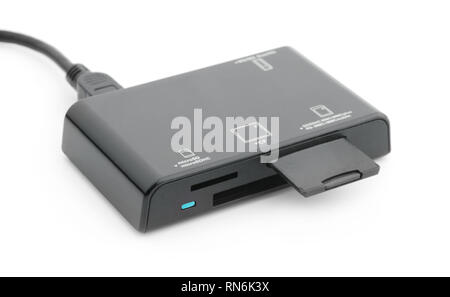 Universal card reader isolated on white background Stock Photo