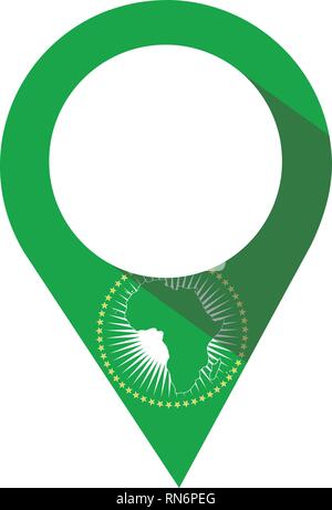 African Union flag pin Stock Vector