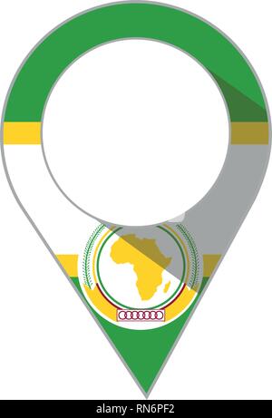 African Union flag pin Stock Vector