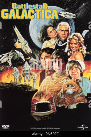 MAREN JENSEN, LORNE GREENE, LAURETTE SPANG, RICHARD HATCH, DIRK BENEDICT,NOAH HATHAWAY POSTER, BATTLESTAR GALACTICA, 1978 Stock Photo