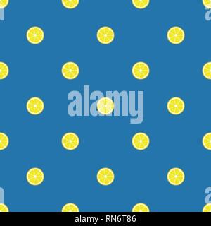 Lemon slices seamless pattern. Flat food texture Stock Vector