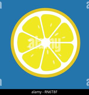 Lemon slices icon. Flat food vector illustration for design Stock Vector