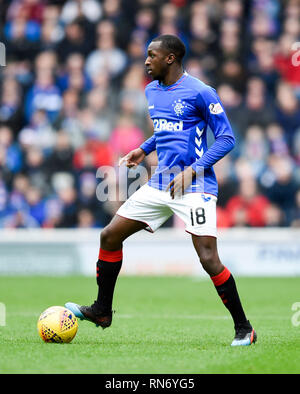 Rangers' Glen Kamara in action during the Ladbrokes Scottish Premiership match at Ibrox Stadium, Glasgow. Stock Photo