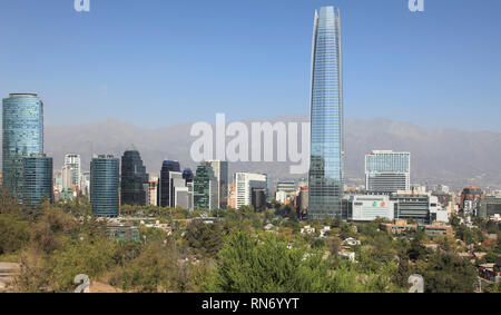 Chile, Santiago, skyline, Costanera Center, Gran Torre, Stock Photo