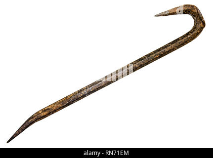 Isolated Grungy Rusty Old Crowbar With A White Background Stock Photo