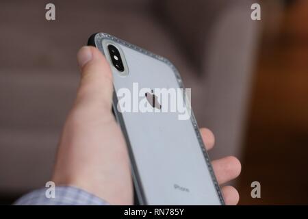 iPhone XS Max in Lifeproof case Stock Photo
