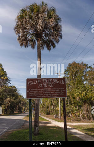 Follow That Dream Parkway, located in Yankeetown, Florida USA Stock Photo