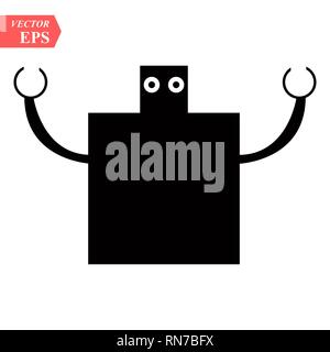 Space age robot icon on white background eps 10 Stock Vector