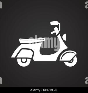 Scooter icon on black background for graphic and web design, Modern simple vector sign. Internet concept. Trendy symbol for website design web button or mobile app. Stock Vector