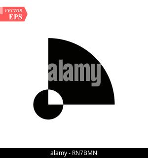 Minimalistic geometric design for logo. Simple figure, form in black white color eps10 Stock Vector