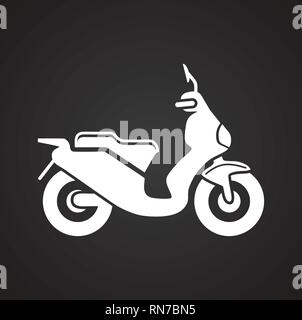 Scooter icon on black background for graphic and web design, Modern simple vector sign. Internet concept. Trendy symbol for website design web button or mobile app. Stock Vector