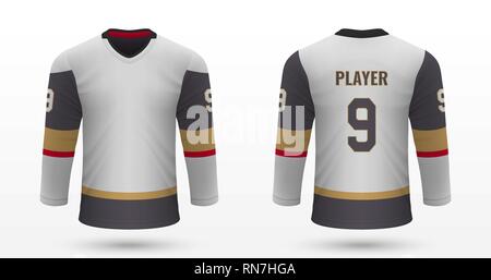 Realistic hockey kit, shirt template for ice hockey jersey. Vegas Golden  Knights Stock Vector Image & Art - Alamy