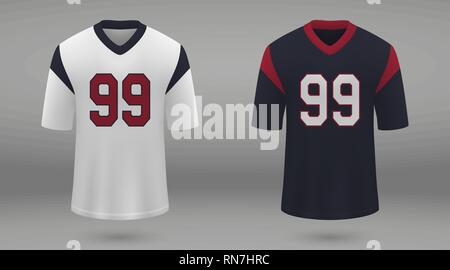 Realistic american football jersey Houston Texans shirt template for kit. Vector illustration Stock Vector Image Art Alamy