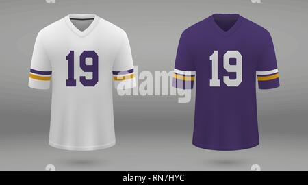 Realistic american football jersey Minnesota Vikings, shirt template for kit. Vector illustration Stock Vector