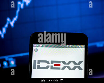 IDEXX Laboratories, Inc.  logo seen displayed on smart phone Stock Photo