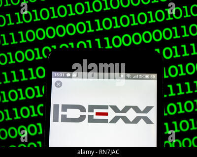 IDEXX Laboratories, Inc.  logo seen displayed on smart phone Stock Photo