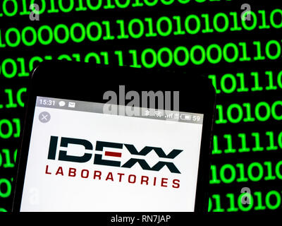 IDEXX Laboratories, Inc.  logo seen displayed on smart phone Stock Photo