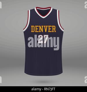 Realistic football away jersey denver shirt Vector Image