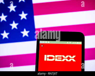 IDEXX Laboratories, Inc.  logo seen displayed on smart phone Stock Photo