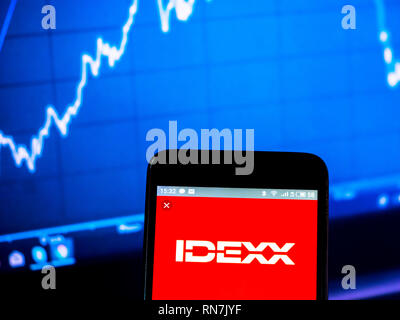 IDEXX Laboratories, Inc.  logo seen displayed on smart phone Stock Photo