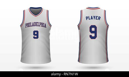 Philadelphia 76ers basketball nba jersey design Vector Image