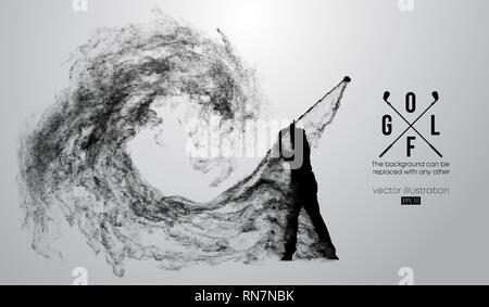 Abstract silhouette of a golf player, golfer. Stock Vector