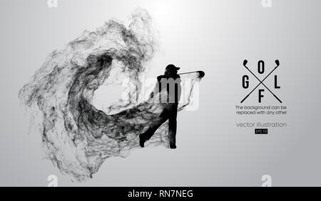 Abstract silhouette of a golf player, golfer. Stock Vector
