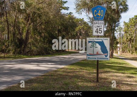 Follow That Dream Parkway, located in Yankeetown, Florida USA Stock Photo