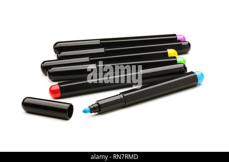 Set of colorful markers isolated on a white background Stock Photo