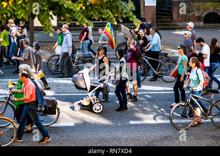 October 2018, Strasbourg, Alsace, France, protest march against the climate global warming Stock Photo