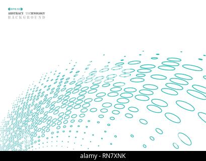Abstract geometric circle halftone of blue technology connect. You can use for ad, poster, print, cover artwork, annual report, magazine. eps10 Stock Vector