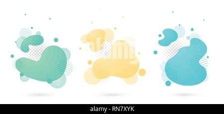 Abstract modern vivid geometric shape of elements. Dynamical colored forms pattern. Gradient abstract with dot halftone decorating. vector eps10 Stock Vector