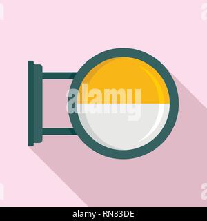 Round city light box icon. Flat illustration of round city light box vector icon for web design Stock Vector