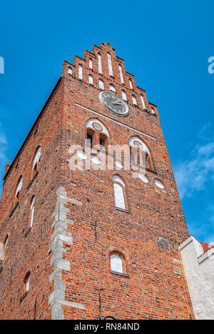 Saint Marys is an old medieval church in the swedish town of Ahus. Stock Photo