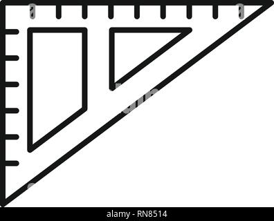 Angle ruler icon. Outline angle ruler vector icon for web design isolated on white background Stock Vector