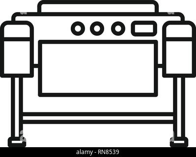Printer plotter icon. Outline printer plotter vector icon for web design isolated on white background Stock Vector