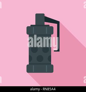 Police smoke grenade icon. Flat illustration of police smoke grenade vector icon for web design Stock Vector