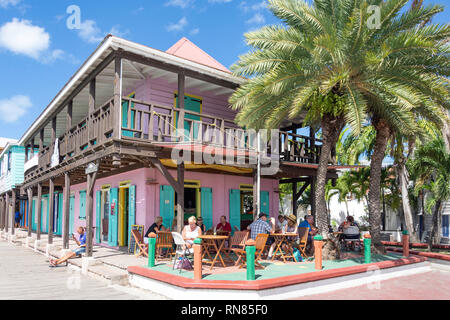 Restaurant in historic Redcliffe Quay shopping district, St John's, Antigua, Antigua and Barbuda, Lesser Antilles, Caribbean Stock Photo