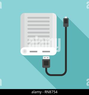 Power bank icon. Flat illustration of power bank vector icon for web design Stock Vector