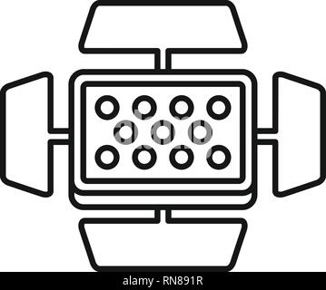 Video camera flash icon. Outline video camera flash vector icon for web design isolated on white background Stock Vector