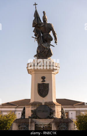 Statue of Spanish conquistador Hernan Cortes in the plaza of the same name in Medellin, Extremadura, Spain. Stock Photo