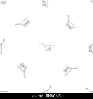 Hand truck one wheel pattern seamless vector repeat geometric for any web design Stock Vector