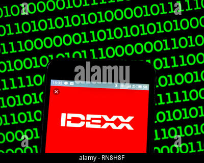 IDEXX Laboratories, Inc.  logo seen displayed on smart phone Stock Photo