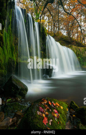 Sqwd Ddwli Waterfall, Brecon Beacons, Wales, UK Stock Photo